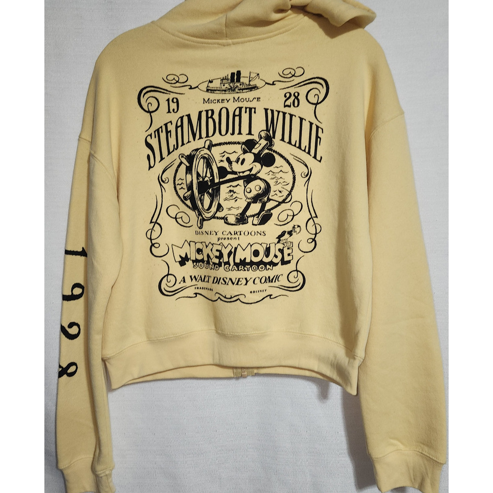 steamboat willie yellow hoodie women's medium
